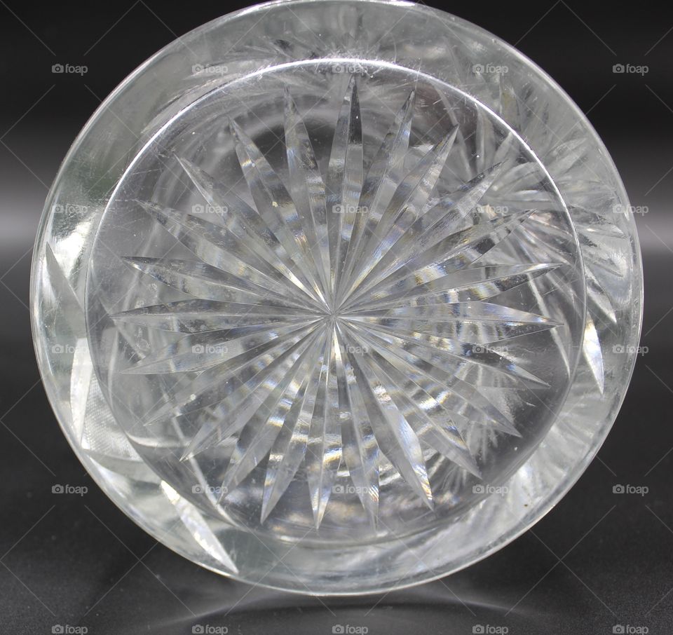 Bottom of Early American Pattern Glass Champagne Pitcher