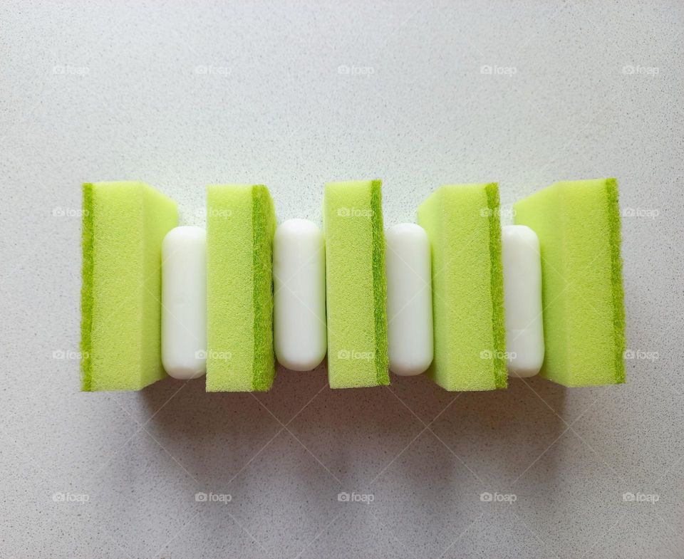 rectangular sponges.