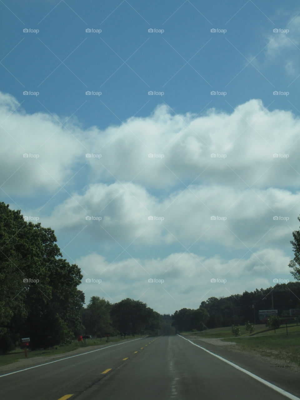 sky blue white clouds by ashley77
