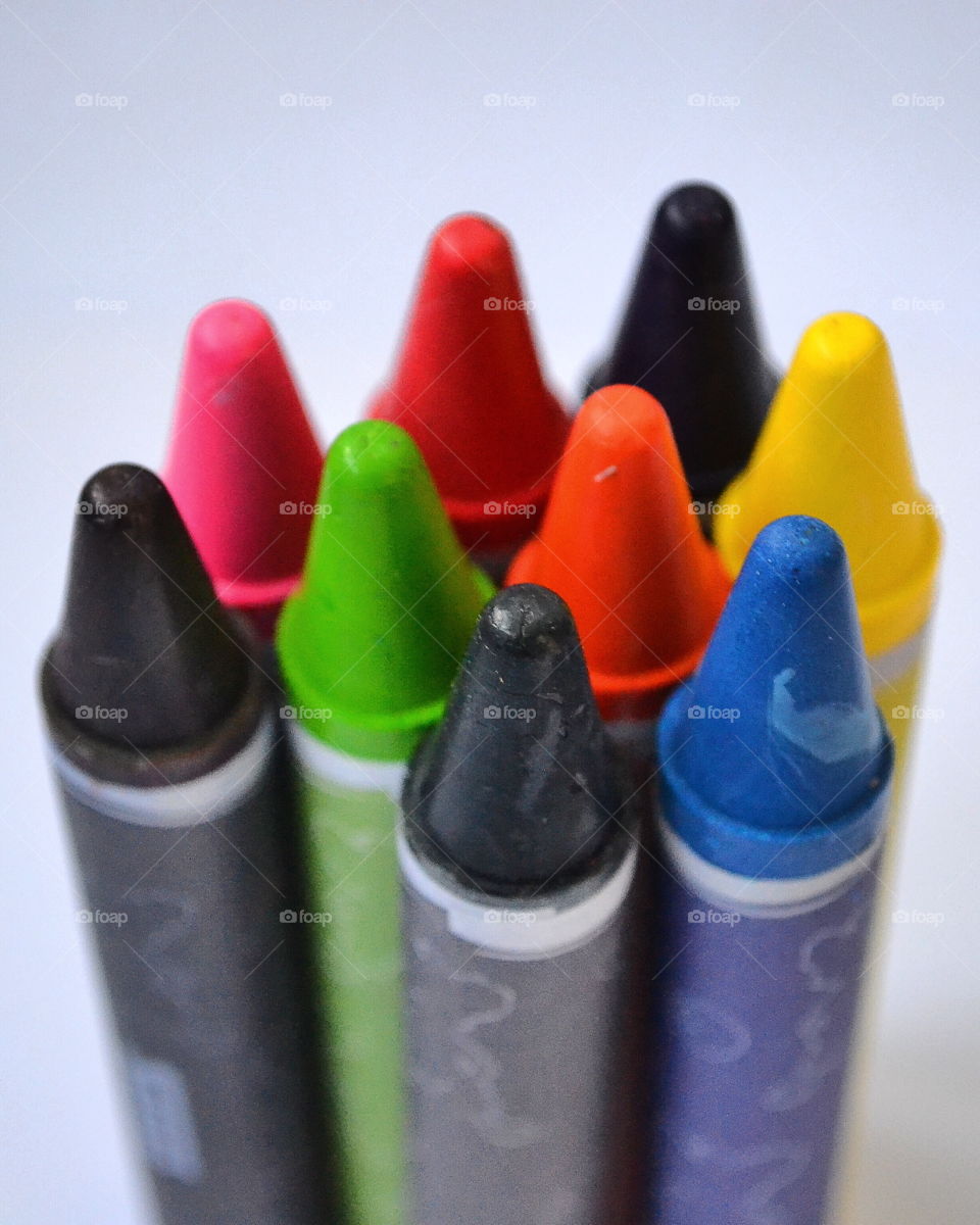 Close-up of colorful crayons