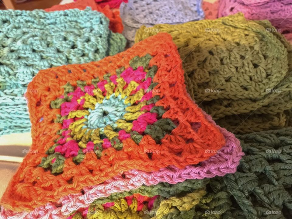 DIY. Crocheted squares 