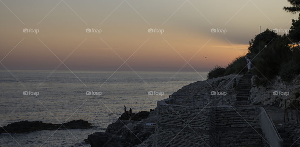 View of beach during sunset