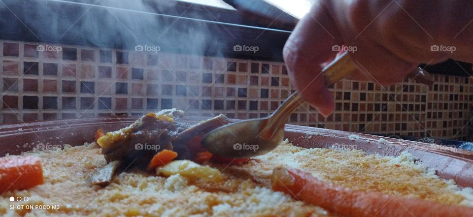 delicious and famous food in Morocco: the COUSCOUS.