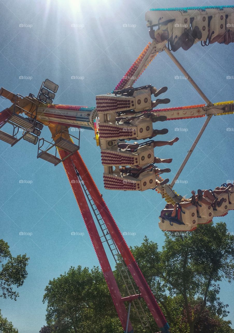 Low angle view of amusement park ride