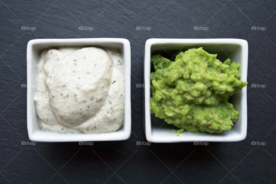 Sour cream and guacamole 