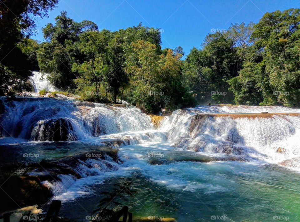 waterfalls cascada agua azul mexico
