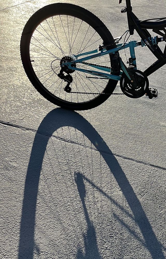 Bicycle wheel shadow