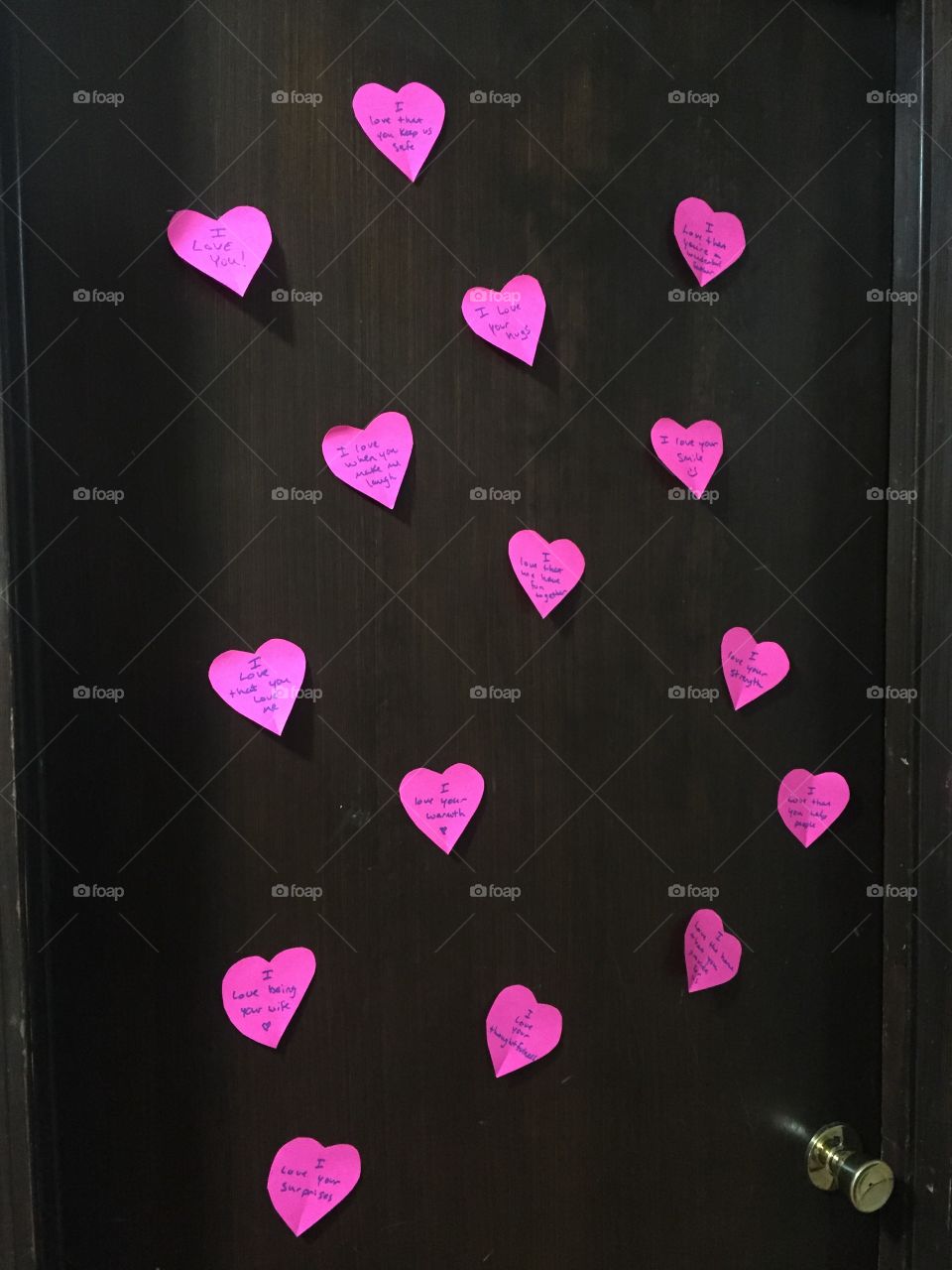 Love hearts with notes. 