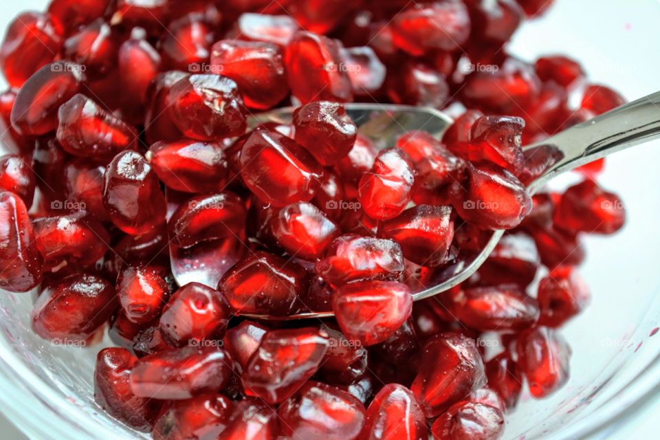 red pomegranate seeds tasty healthy food, autumn vitamin