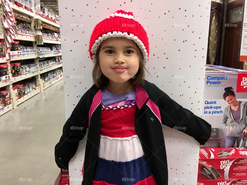 Cute little girl in the supermarket