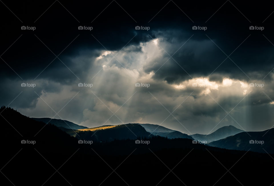 Mountain, Sunset, No Person, Sky, Snow