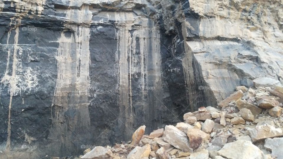 A beautiful scene of coal rock in the valley.