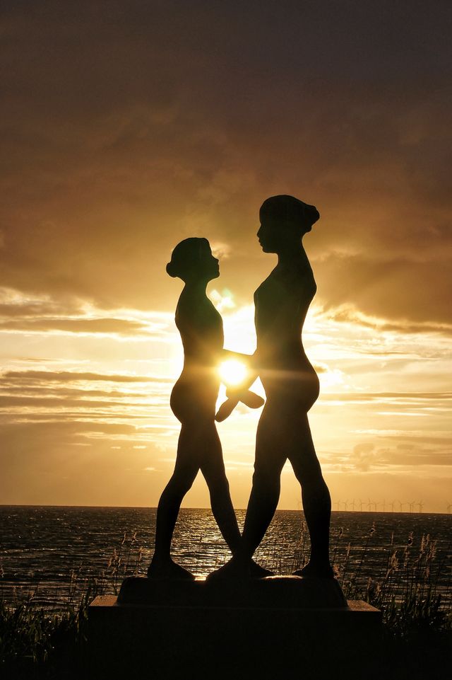 Sculpture in sunset