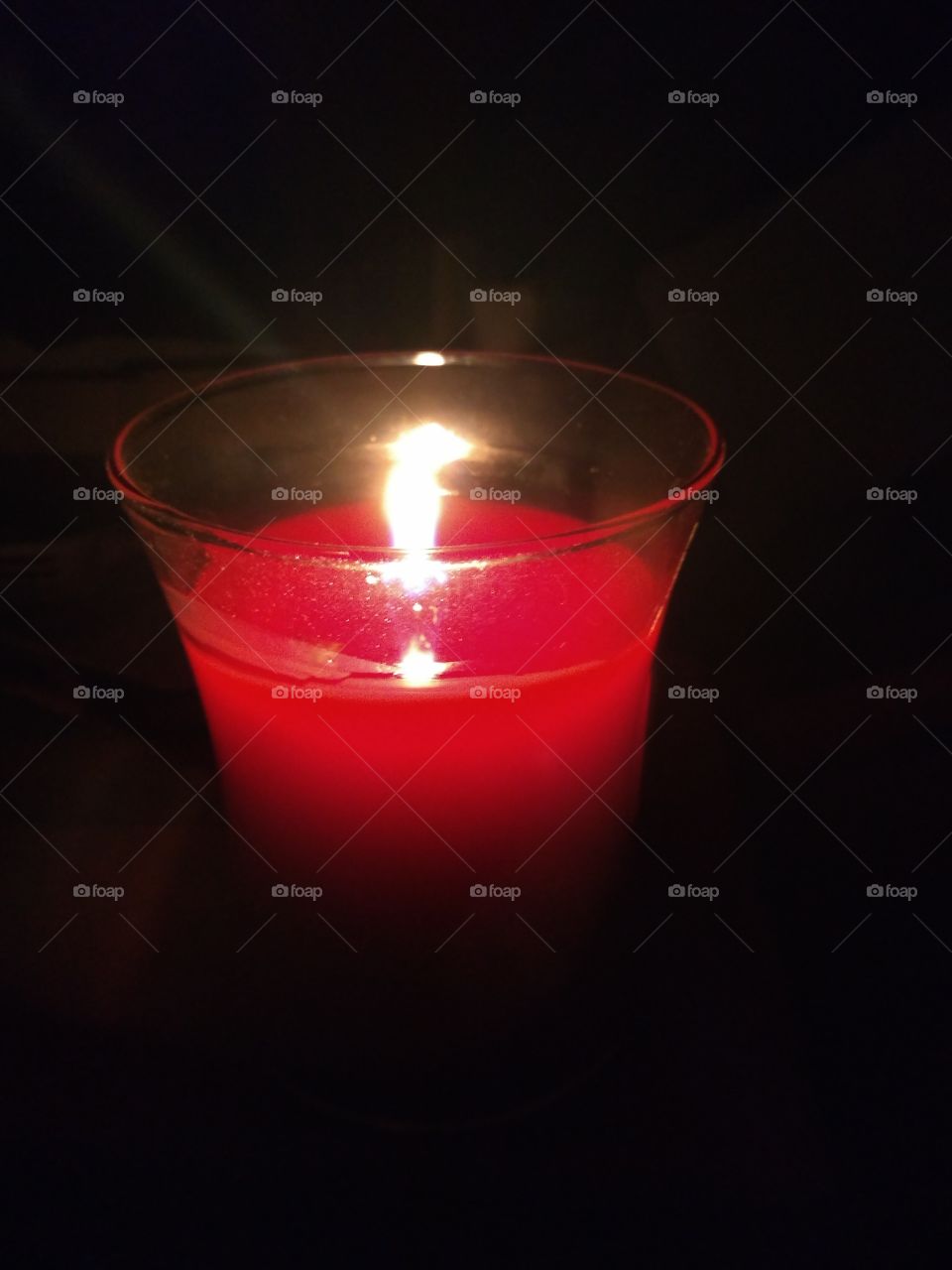 Candle burning at night