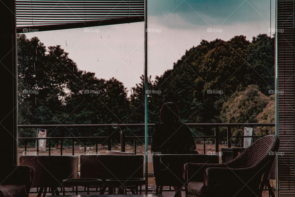 Bluesky clouds and a girl