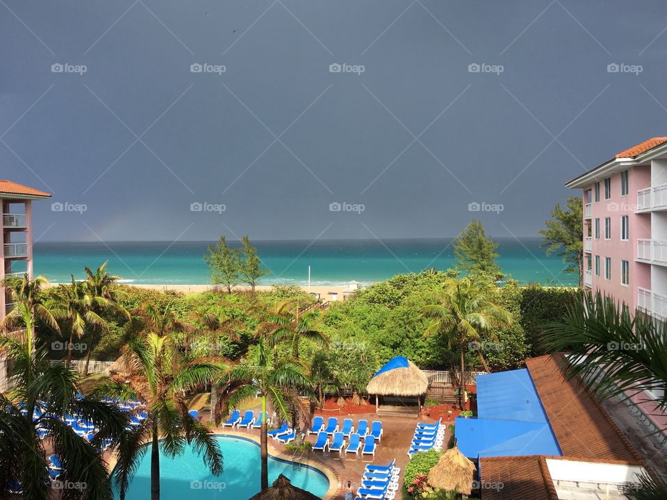 Stormy sky at beach in Palm Beach, Florida 