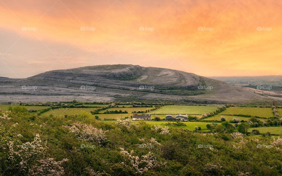 Sunrise at Burren National Park in county Clare, Ireland