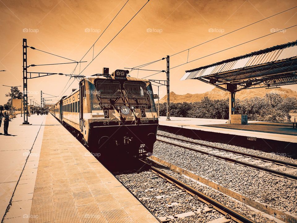 Public transport - Locomotive - Vintage style 