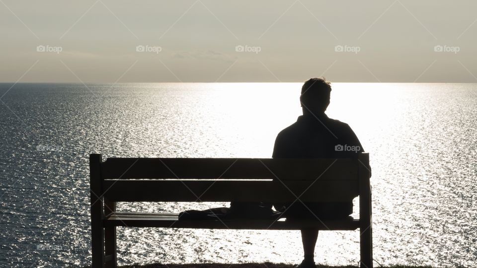 Spending time on a quiet place by the ocean