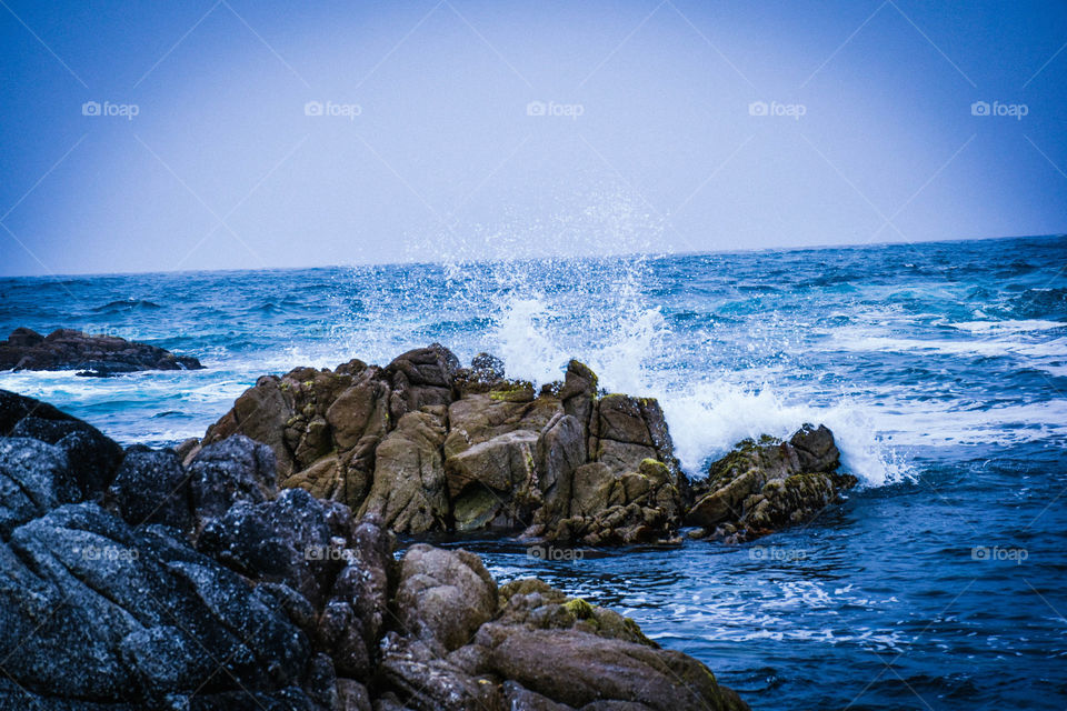 Monterey waves crashing 
