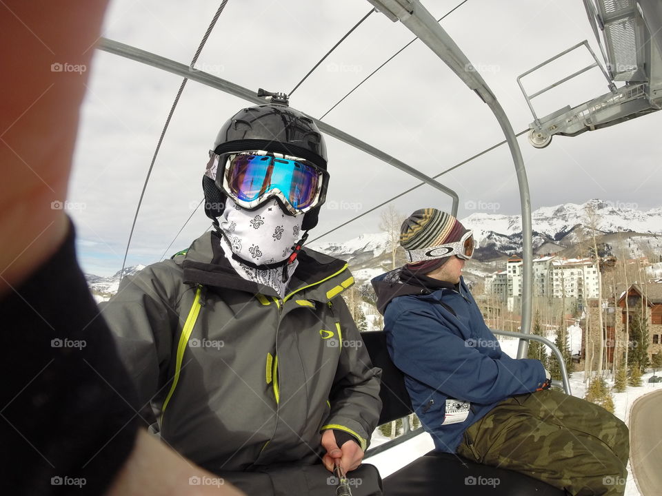 ski lift selfie