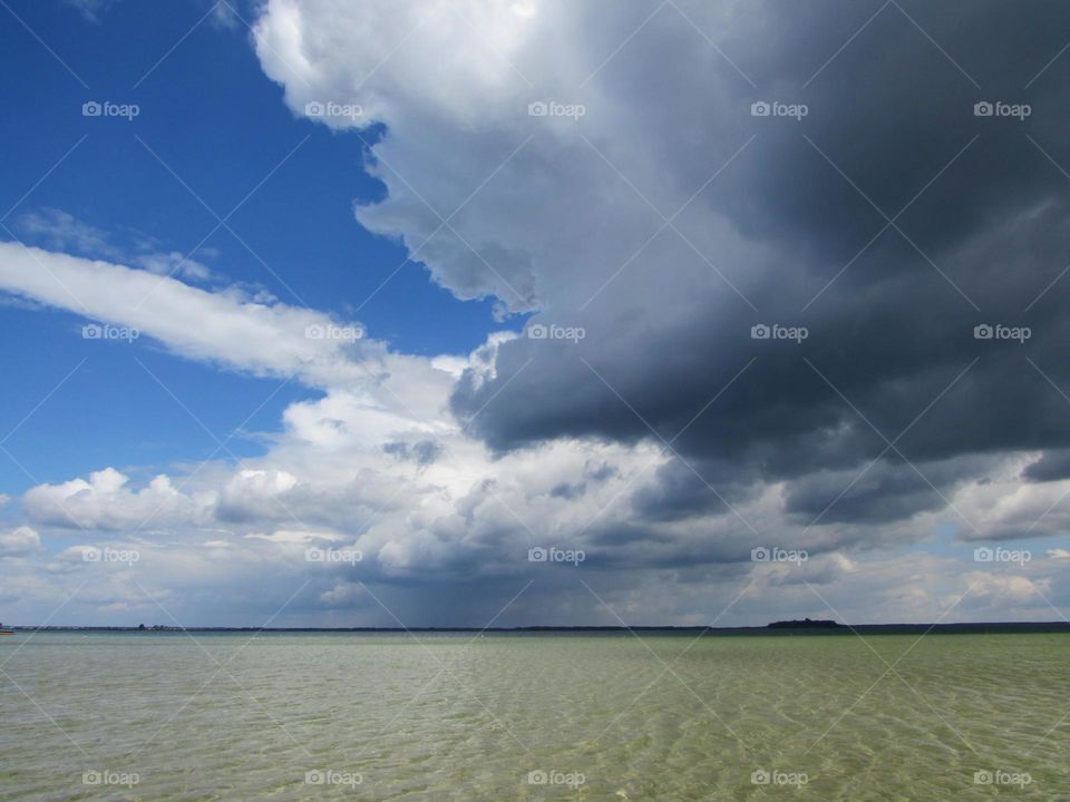 Clouds over lake