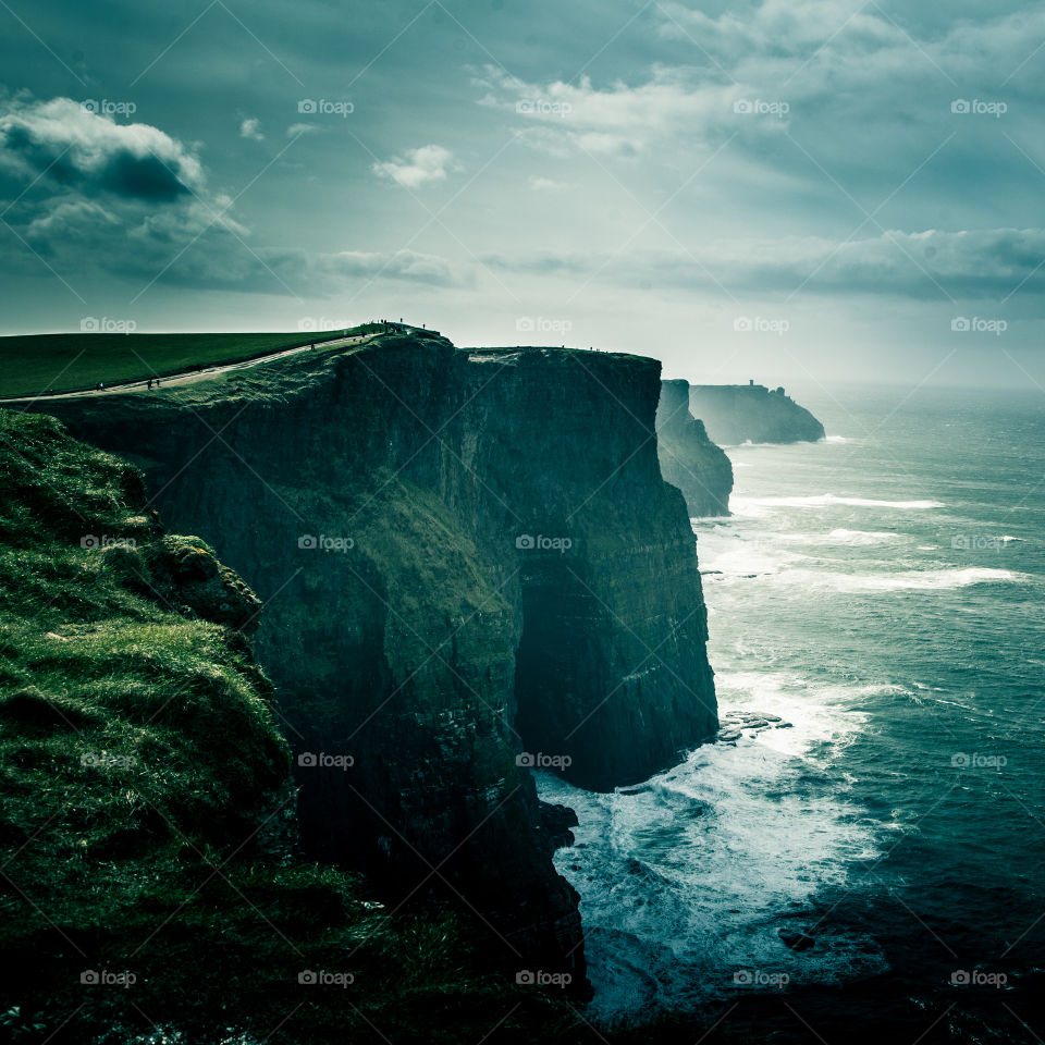 A beautiful landscape of Moher cliffs in Ireland