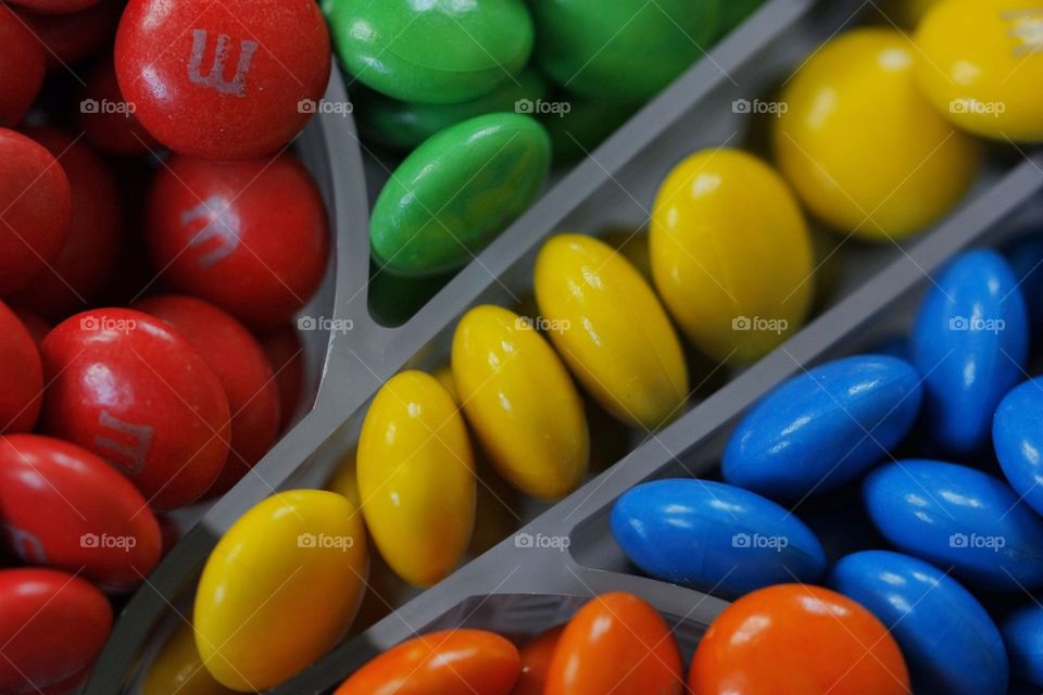 M and Ms Red,Green,Blue,and Yellow