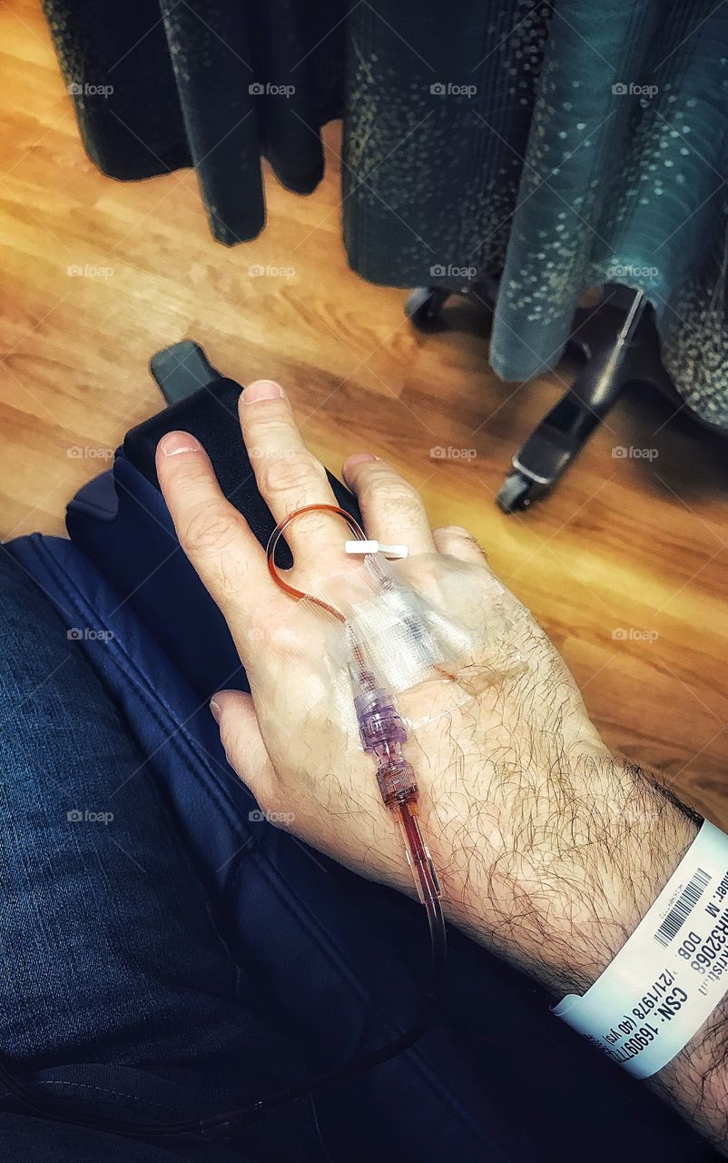 Getting an IV... been a hell of a fortnight 