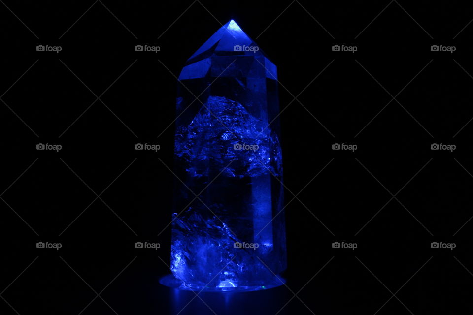 a crystal in the dark