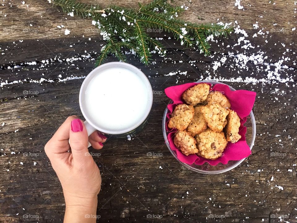 Milk and cookies for Christmas