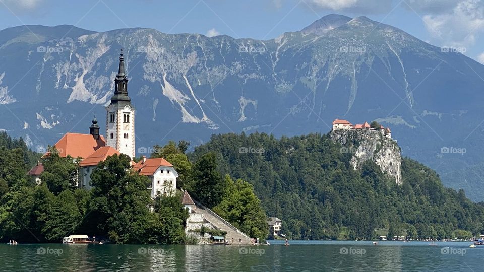 Urban nature. Water. Bled, Slovenia. City and nature. Beautiful place.