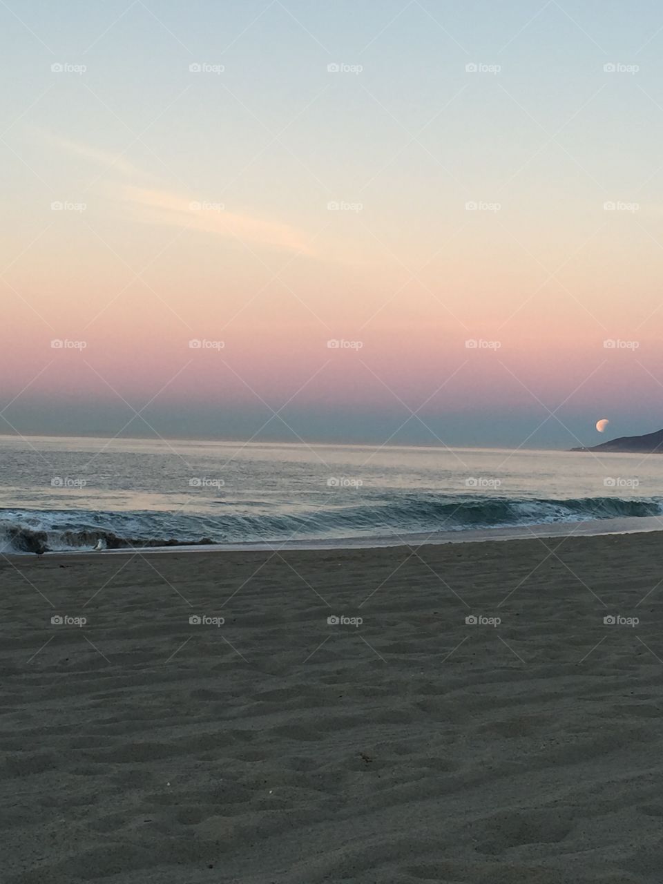Full Moon Setting Behind Sunrise