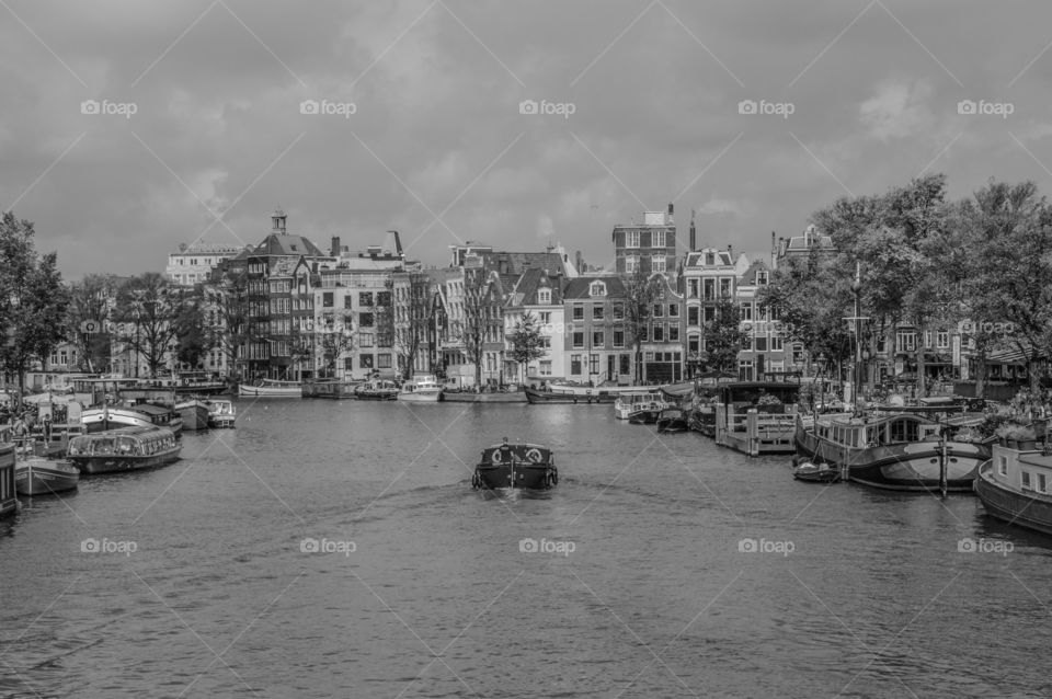 View On The Amstel River At Amsterdam The Netherlands