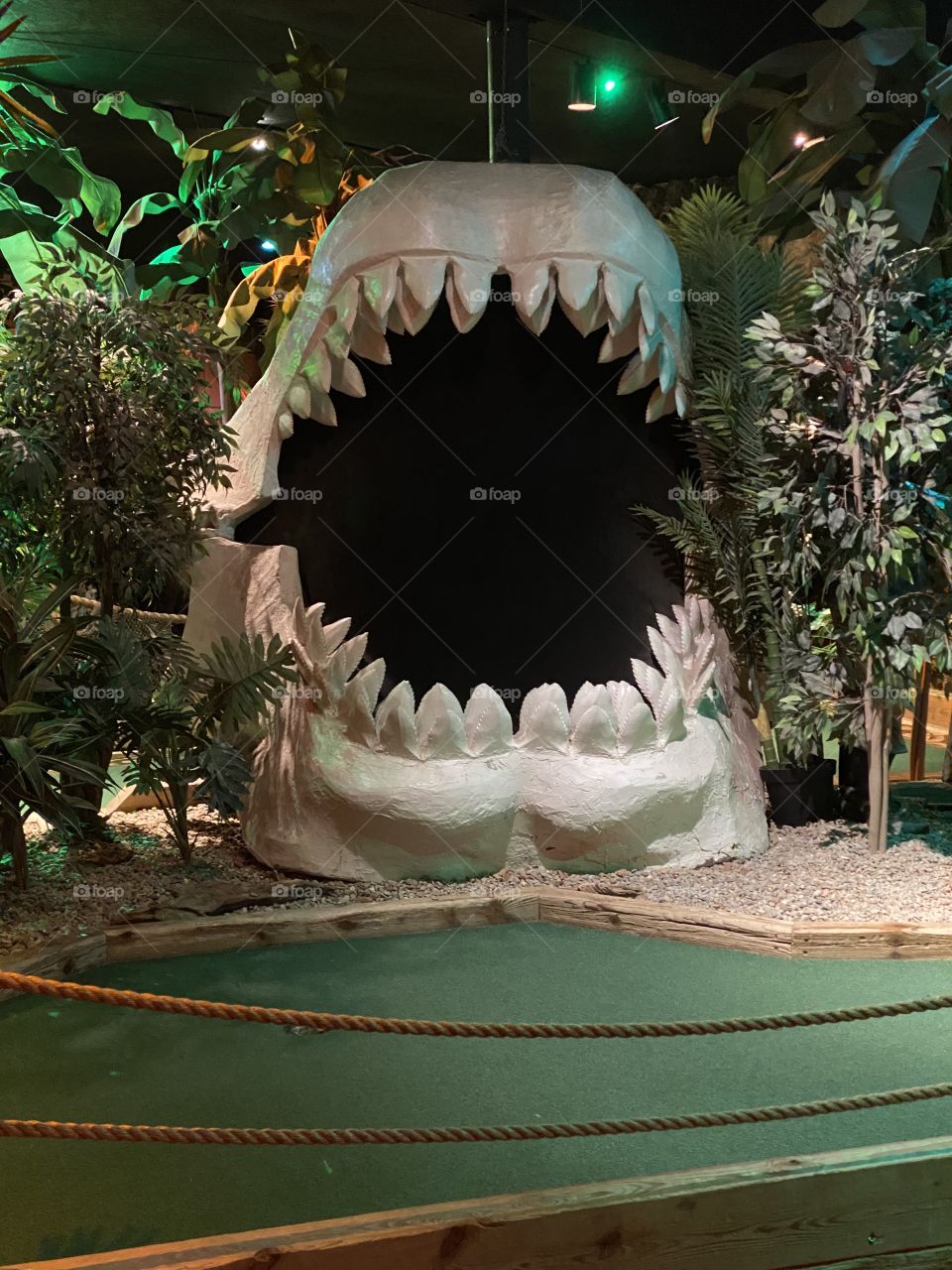 Shark mouth statue