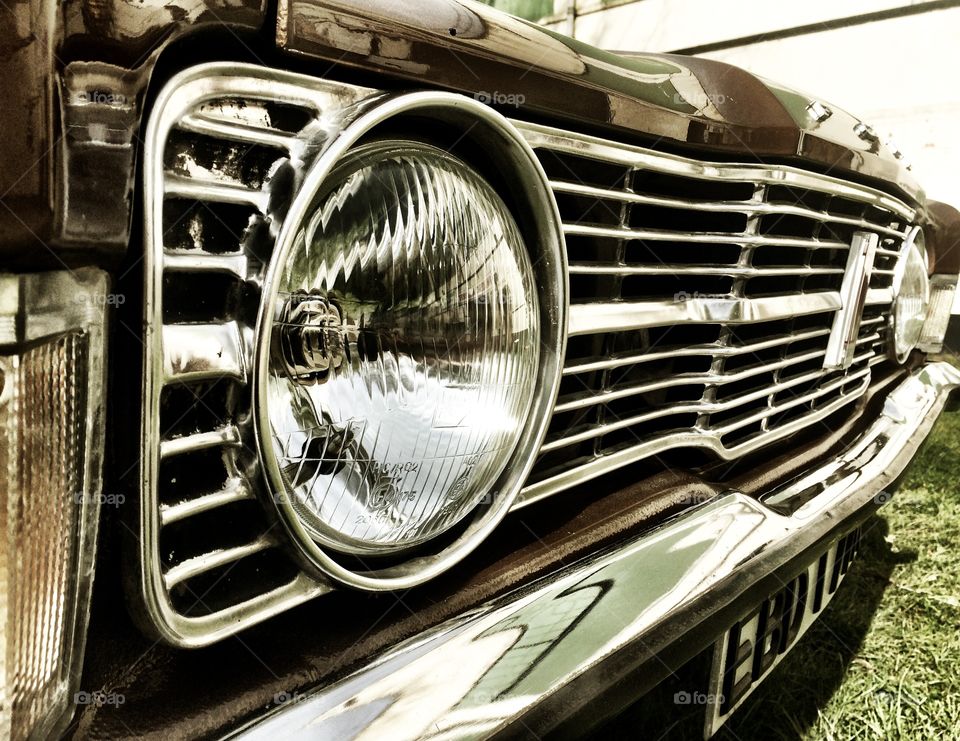 Vintage ford headlamp and grill