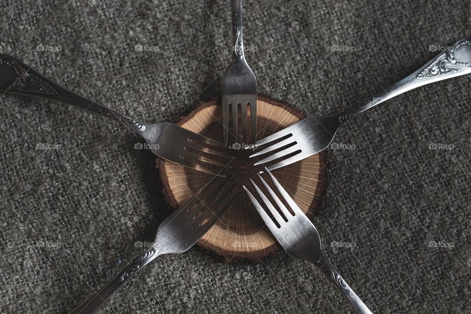 set of forks on the table