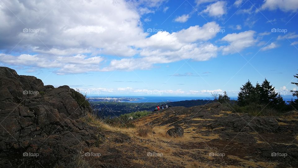 ocean views from the top of a mountain