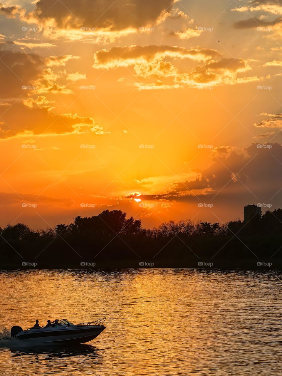 Sunset on the river