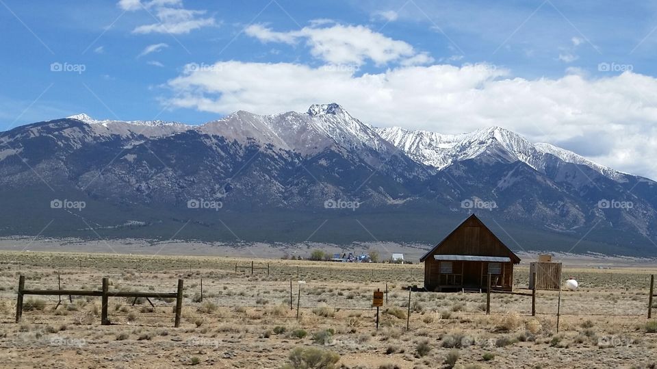 Cabin at the Base. A single cabin at the base of Mount Blanca.