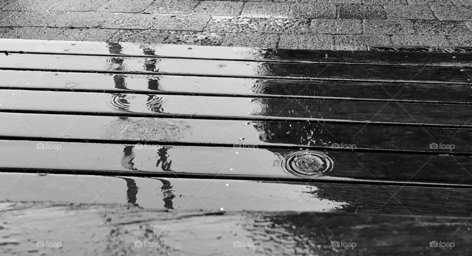 Raindrops on the deck