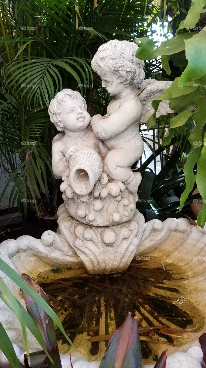 Baby Angles garden fountain