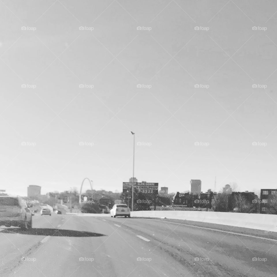 On highway in St. Louis, Missouri.