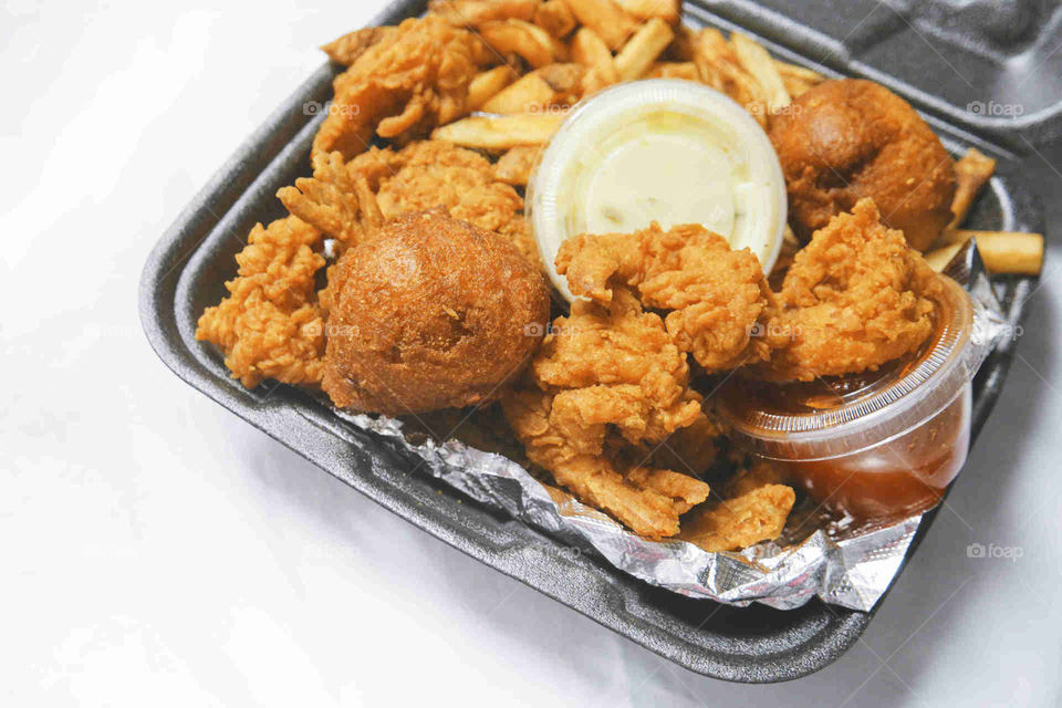 fried shrimp and fish