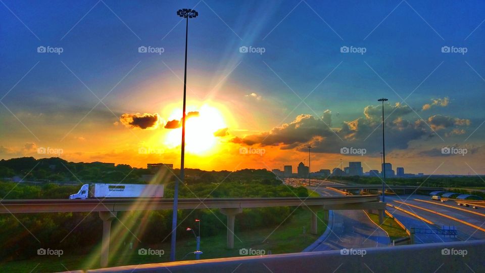 White truck on bridge