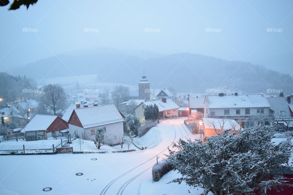 Datterode im Winter Schnee Snow Street Ort Dorf im Schnee village winterwonderland weiss Xmas Weihnachten