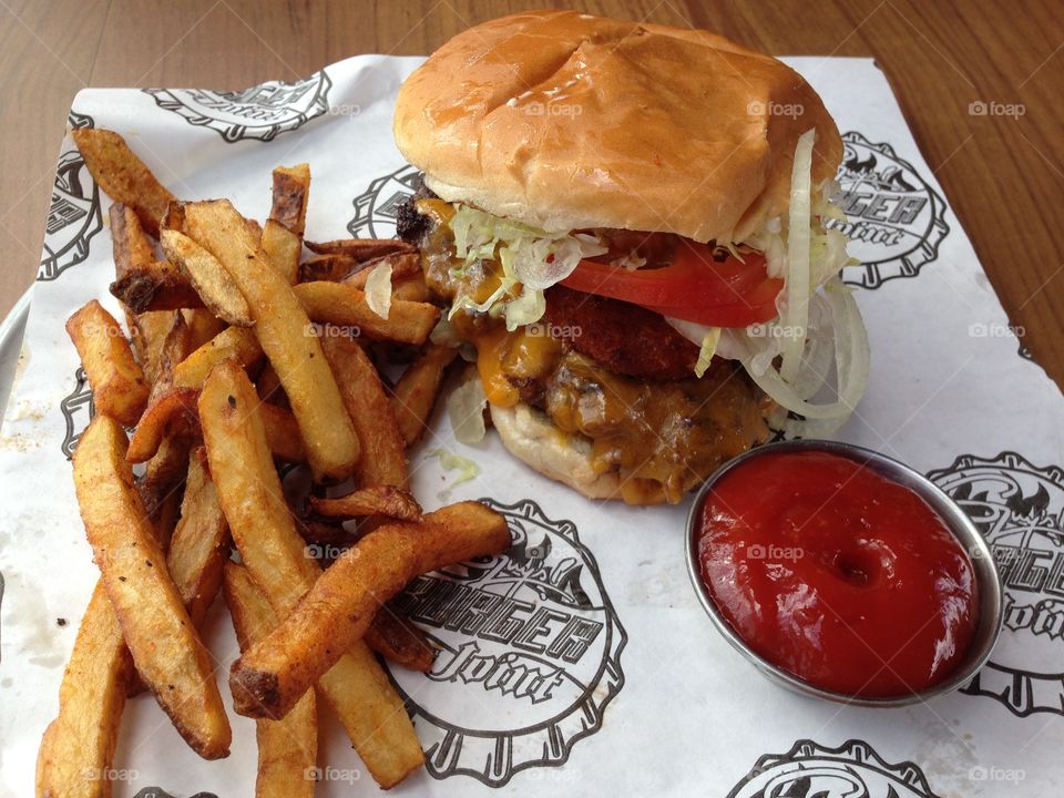 Guys burger and fries