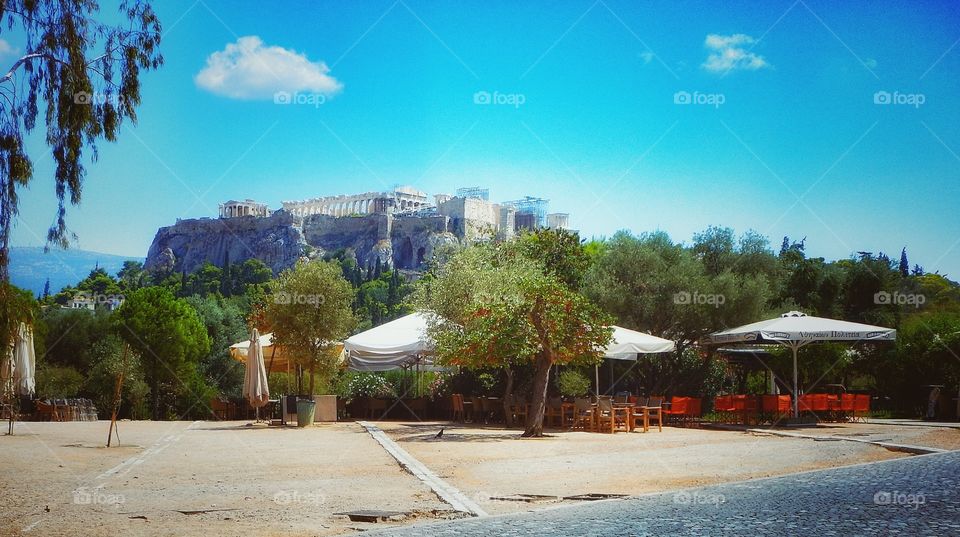 Athens view Acropolis 