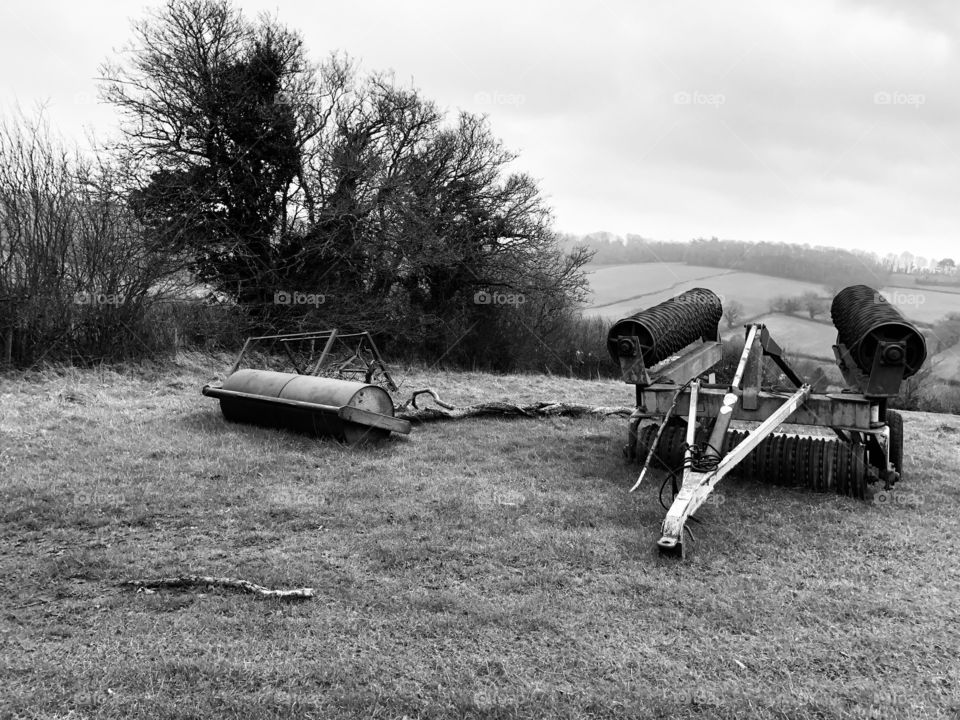 Some impressive farm machinery, which l have floated here in color and black and white, this is the b and w one.