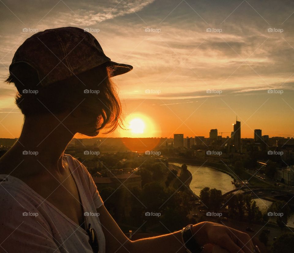 People, Sunset, Light, Backlit, Adult